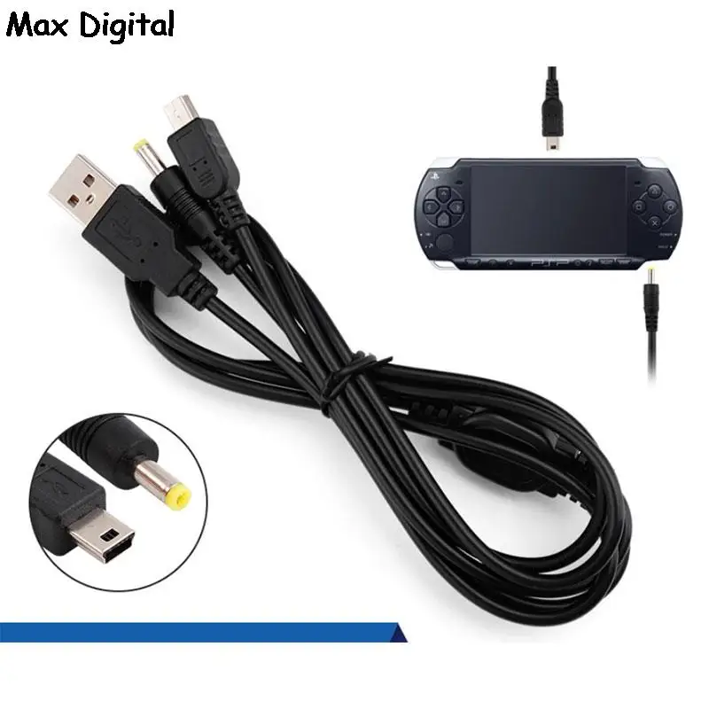 2 In 1 1.2m Cable USB Charger for PSP 1000 2000 3000 USB 5V Charging Plug Charging Cable USB To DC 1A Plug Power Cord Game Acces