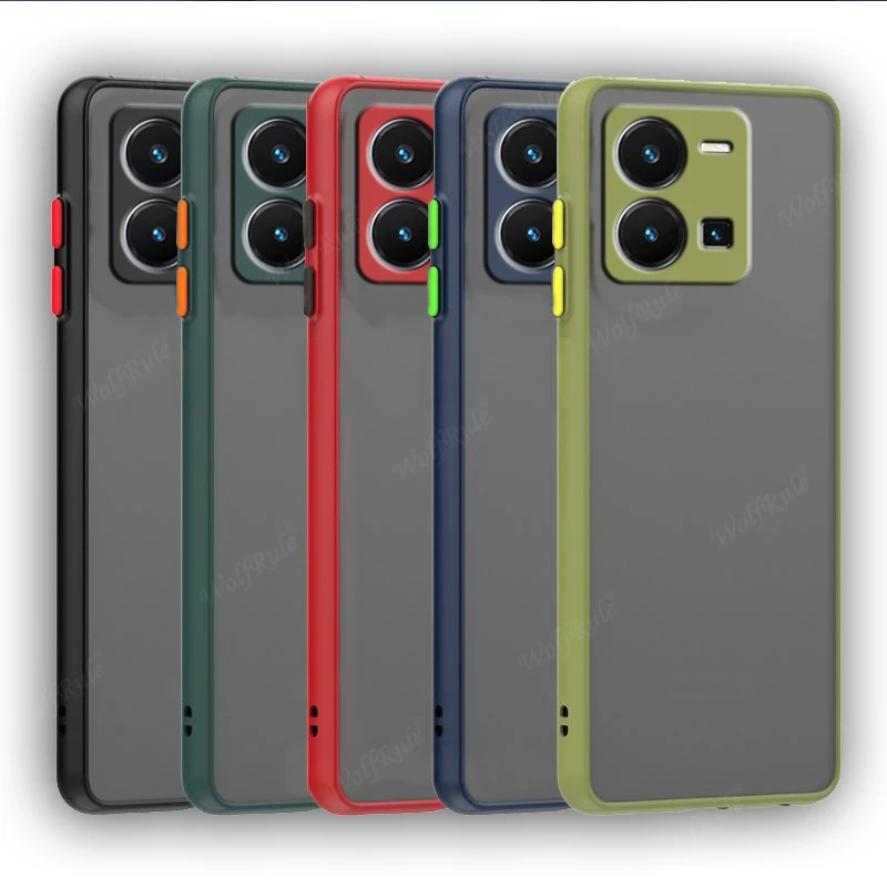 

For Cover Vivo Y35 Case For Vivo Y35 Cover Shockproof Phone Bumper Back Colour Frame Translucent Matte Cover For Vivo Y35 Fundas