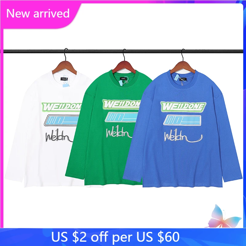 

Summer We11Done Sweatshirts High Quantity Print Pattern Long Sleeve Tee Cotton Loose Welldone T-shirts