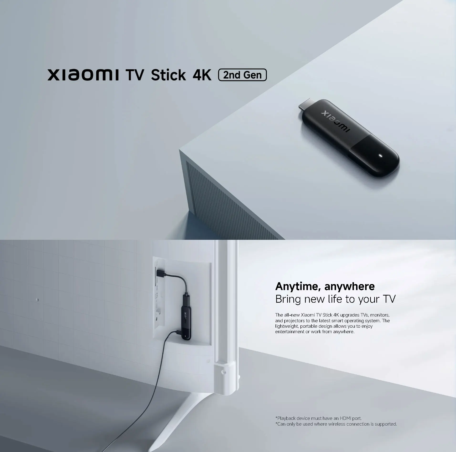 Фото Xiaomi TV Stick 4K Потоковое устройство 2-го поколения с Google Assistant HDR10+ Bluetooth 4K Медиаплеер Пульт дистанционного управления №2