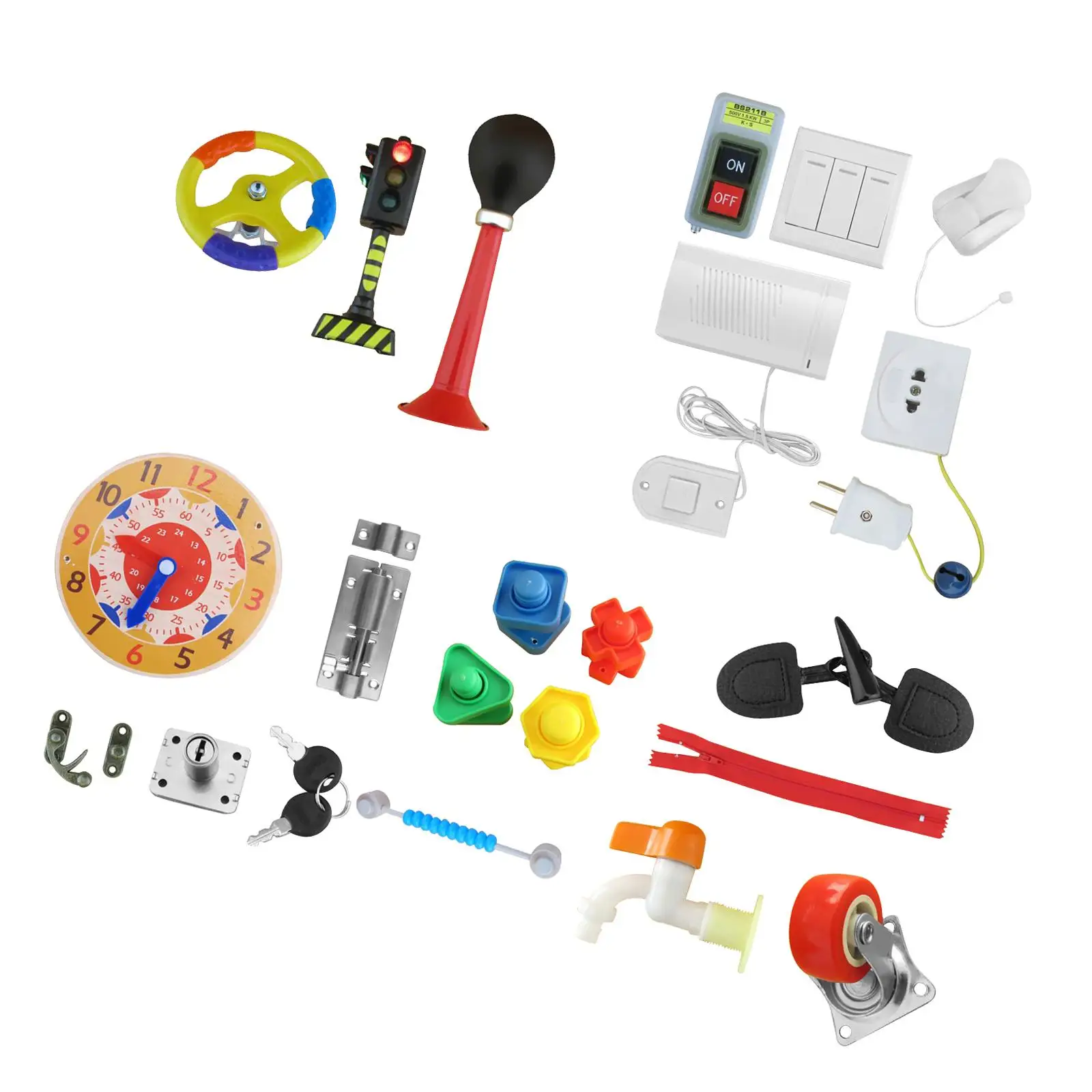 

Sensory Activity Board Preschool Early Education Kids Busy Board for Life Skills Hands On Ability Learning Holiday Gift Pretend