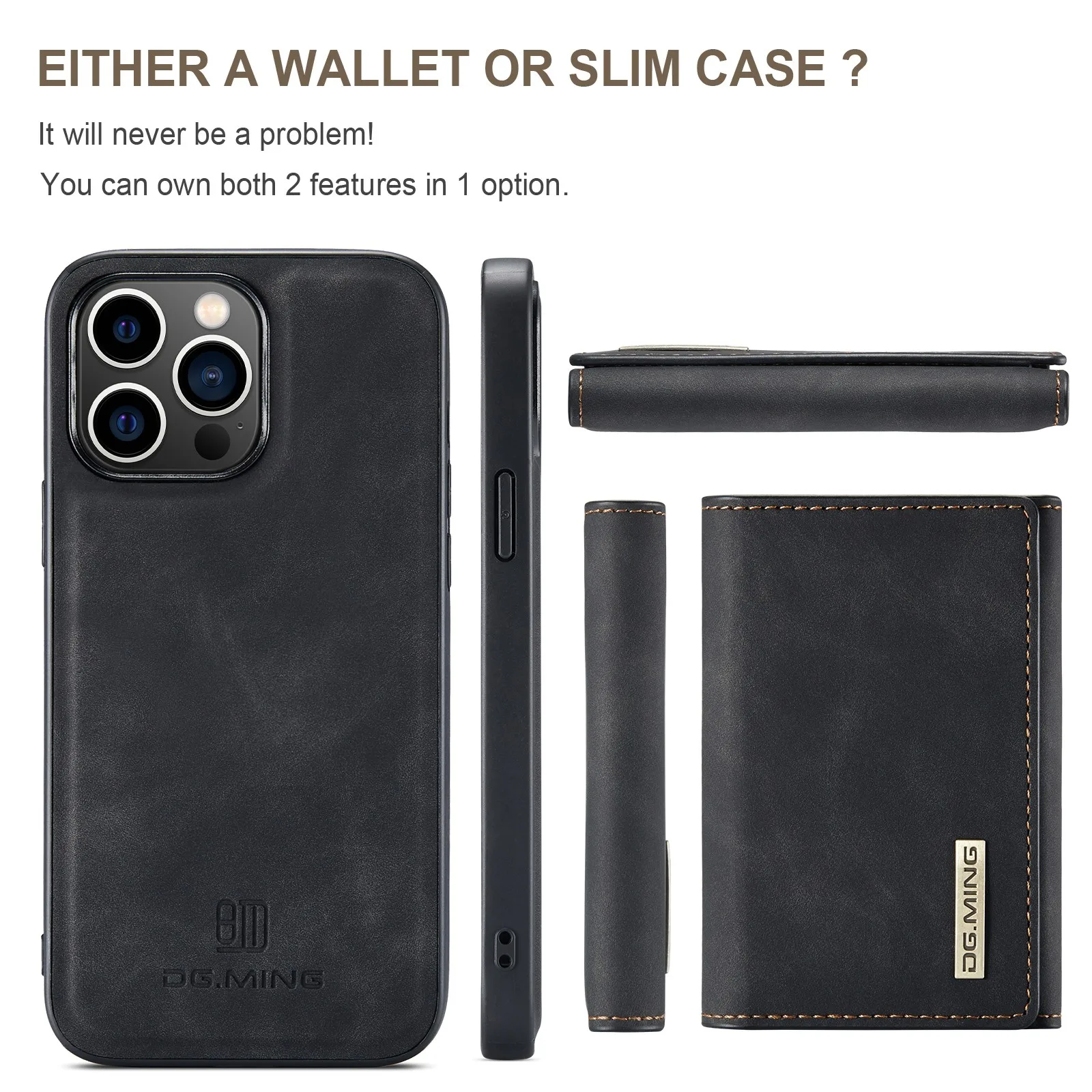 

New 2-IN-1 Case For iPhone 14 pro max Magnetic Card Wallet IPhone14promax Protective Case Back Cover Case shell iPhone14 promax