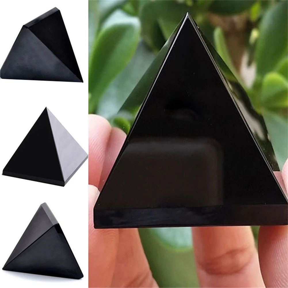 

Living Room Natural Crystal Stone Obsidian Pyramid Ornaments Obsidian Pyramid Expel Evil Forces Resin Pyramid Crafts Jewelry