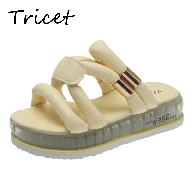 

Сланцы женские на платформе, пляжные шлепанцы, открытый носок, мягкая подошва, однотонные, летняя Уличная обувь, 2022