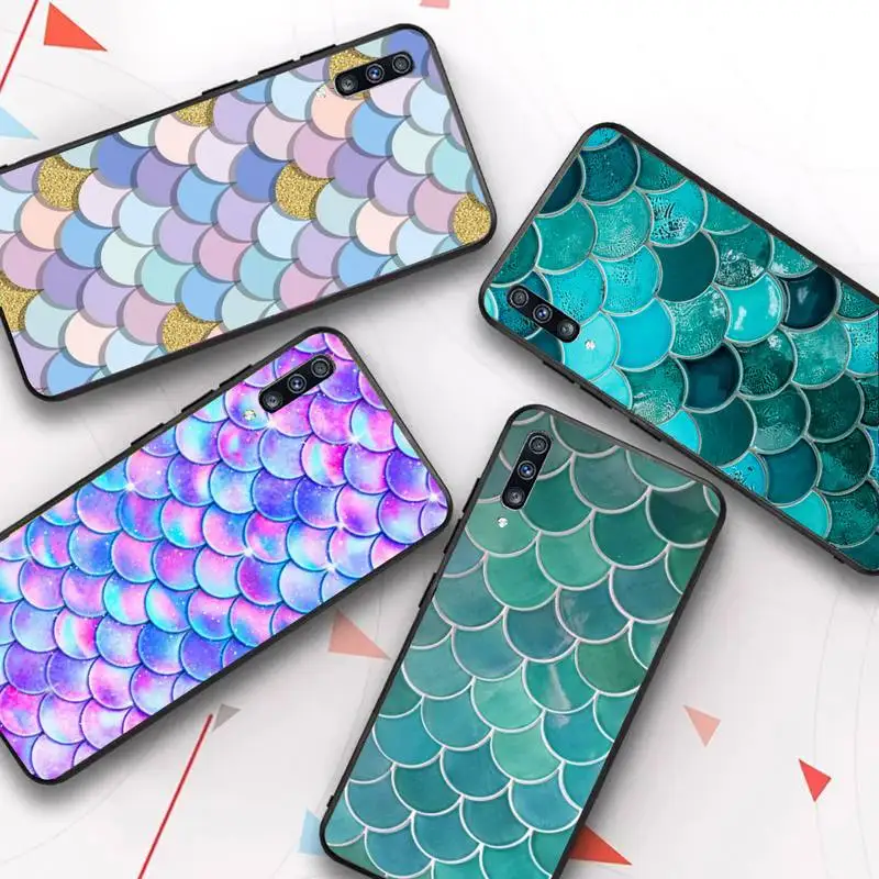 

Fashion Mermaid Fish Scales Phone Case for Samsung A51 A30s A52 A71 A12 for Huawei Honor 10i for OPPO vivo Y11 cover