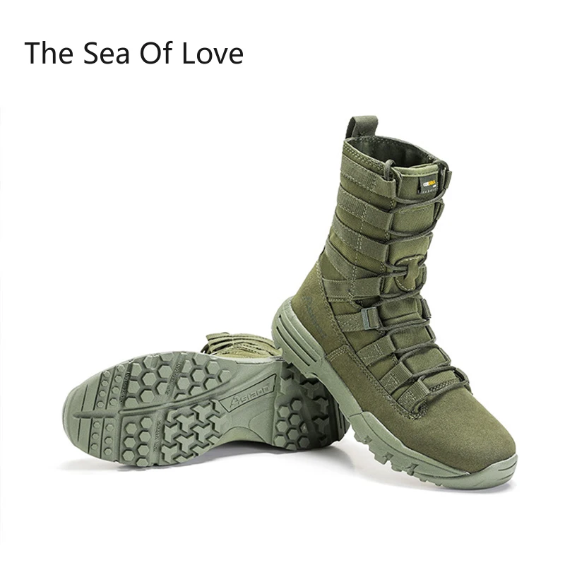 2022 new Men Army Boots Hiking Sport Shoes Ankle Sneakers Outdoor Men's Military Desert Waterproof Work Safety | Спорт и