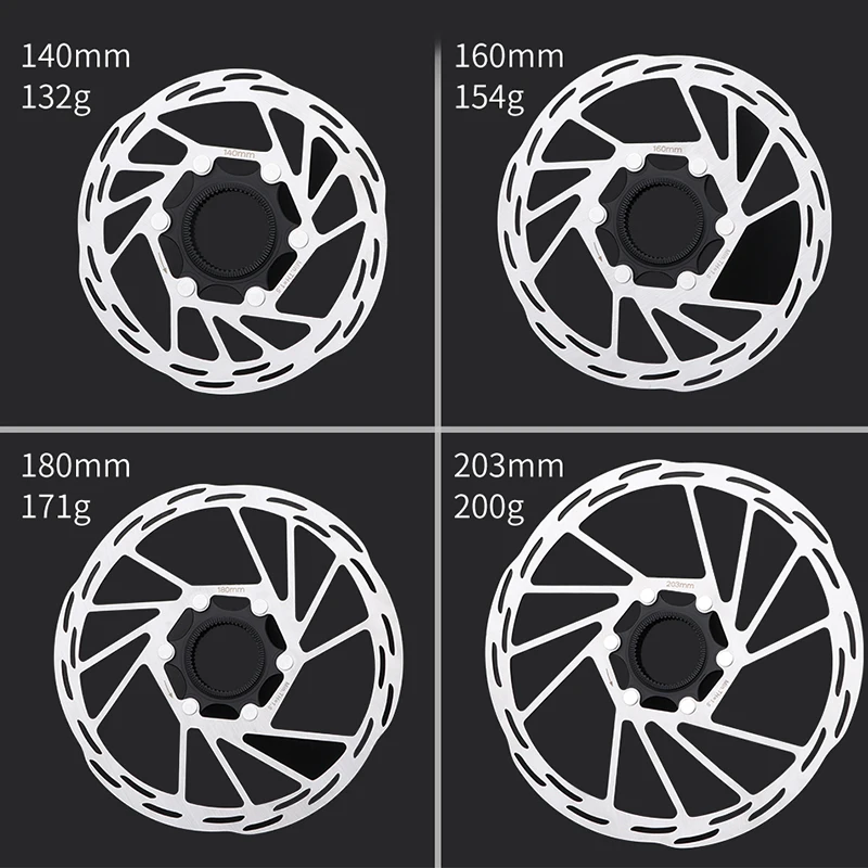 IIIPRO Mountain Bike Center Lock Disc Brake Rotor 140mm 160mm 180mm 203mm Road Bike Cooling Disc Brake Rotor With Lock Ring