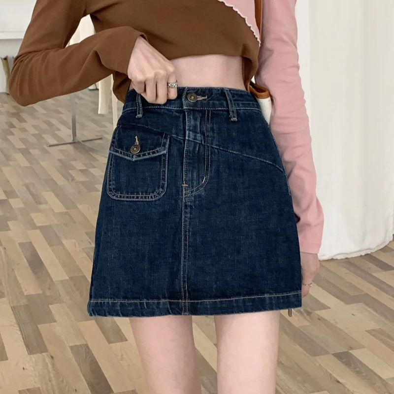 

Denim Skirt Women's Clothing 2022 Summer New High-waisted Slim A-line Short Package Hip Skirts fp67