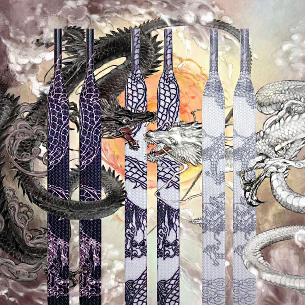 Colorful Shoelaces Dragon Printing Fashion Unisex Flat Shoe Laces High-top Canvas Sneakers Shoelace Sports Shoelaces 120/140CM