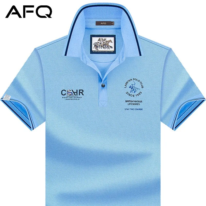 

Summer New Fashion Men's Lapel Short-Sleeved T-shirt Polo Shirt Large Size Cotton Collared Half Sleeve Polo Shirt T-shirt