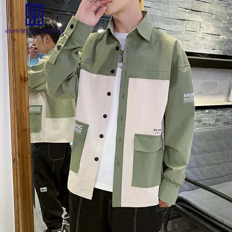 

Retro Tooling Shirts Long-Sleeved Men's Women's Street Fashion English Loose All-match Shirt Spring And Autumn Trend
