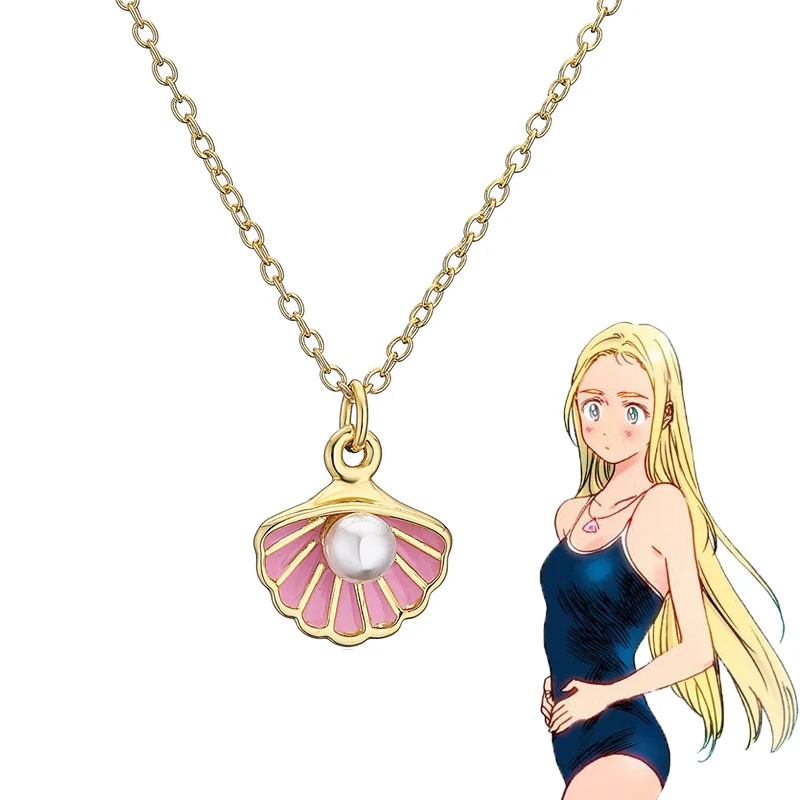 

Anime Summer Time Rendering Necklace Kofune Ushio Cosplay Shell Pearl Pendant Chain Necklaces Costume Jewelry Props Accessories