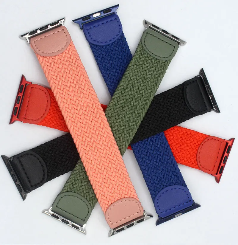 Nylon Strap For Apple Watch 6 5 4 SE Elastic Watch Band For IWatch Serie 5 4 3 Braided Solo Loop Bracelet 38mm 40mm 42mm 44mm