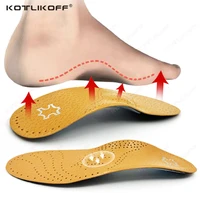 leather orthopedic insoles for the feet correction flat feet high arch support foot pads deodorant sneakers shoes for men insert