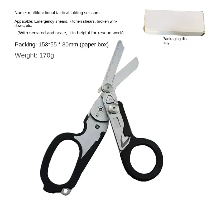 

Multifunctional tactical pliers scissors stainless steel medical scissors Foldable retractable creative outdoor survival gadget