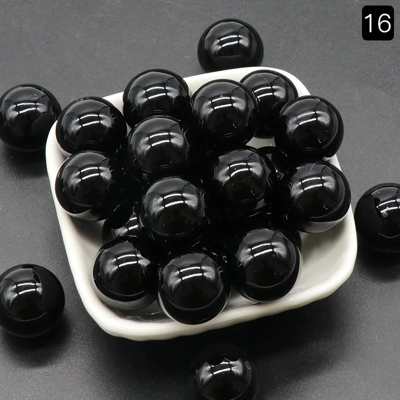 

16PCS Black Onyx 10MM Stress Relief Spheres & Balls Polished Meditation Balancing Home Decoration Crystal Beads
