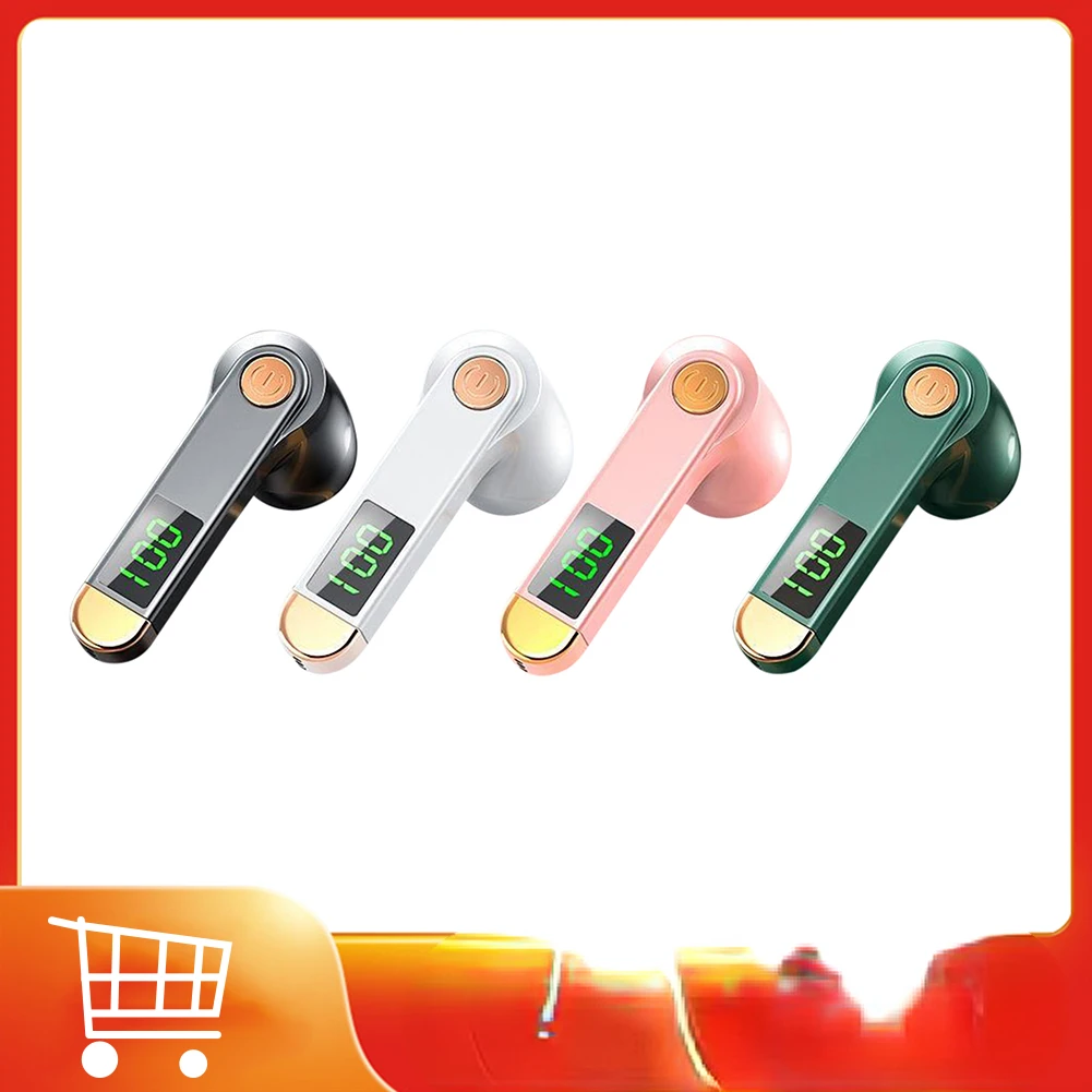 

New in Business Earphone Bluetooth 5.2 Hands-Free Wireless headphone Digital Display Button Control HiFi Bass earbuds With Mic