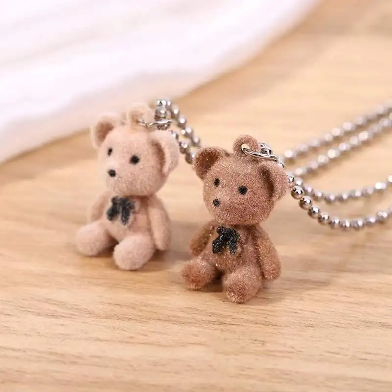 

Fashion Creativity Cute Cartoon Bear Pendant Necklace Women Stainless Steel Violence Bear Gothic Necklace Party Couple Jewelry