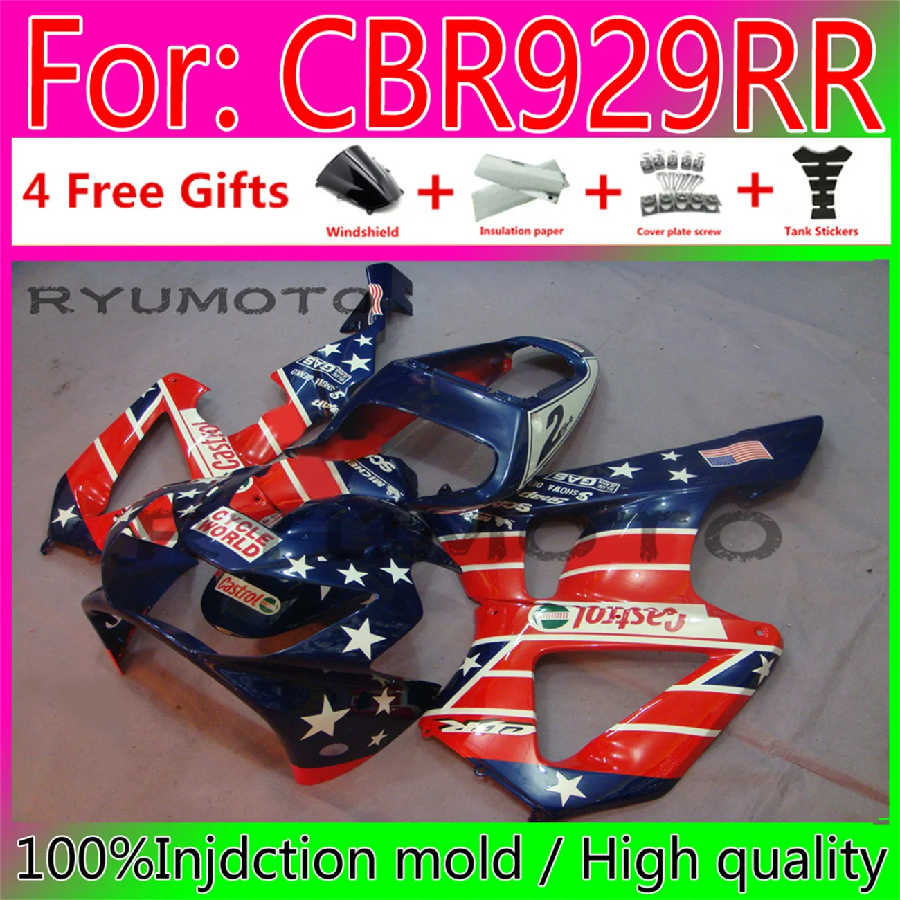 

fairing For HONDA CBR929RR 00 01 CBR 929 RR CBR929RR CBR900RR CBR929 RR 00-01 Fairings