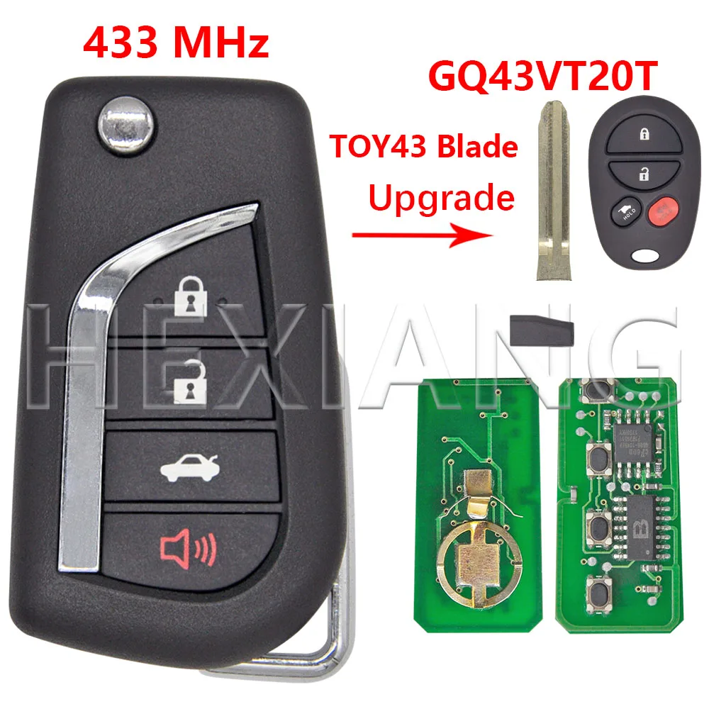 

Обновление DR GQ43VT20T 4D67/4D72 G/8A/H 315/433 МГц флип-ключ дистанционного управления для Toyota Sienna Highlander Tacoma Tundra Sequoia