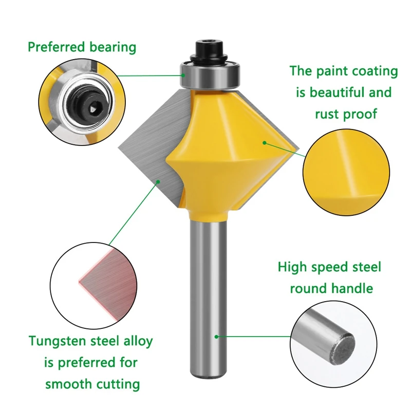 2 шт. 8 мм хвостовик 90 градусов V дизайн Tingue канавка кромкооблицовочные фрезы Набор
