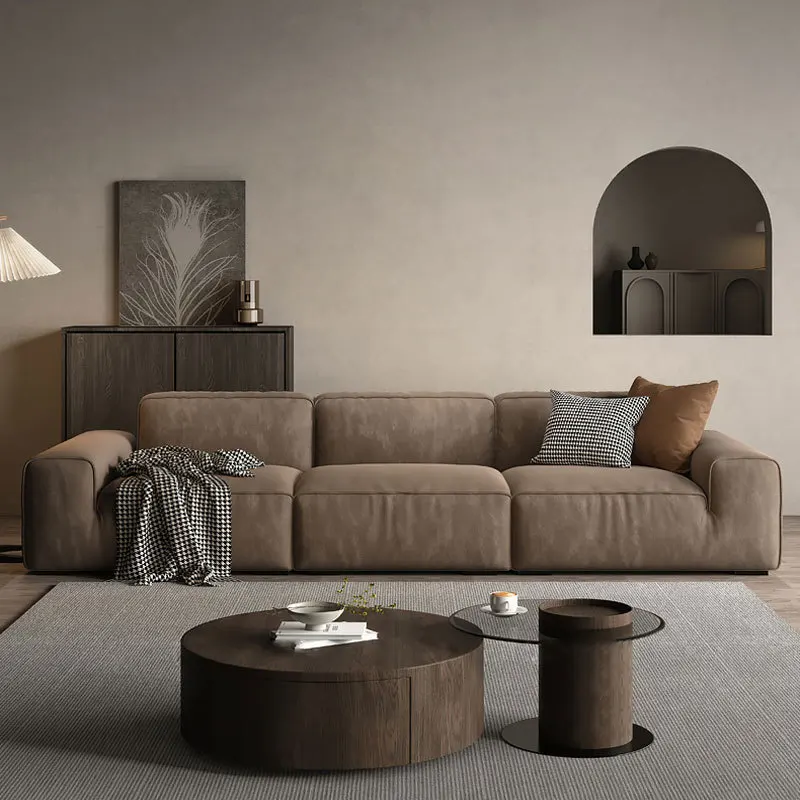 

Sofa Living Room Straight Row Floor Sanded Velvet Fabric Sofa