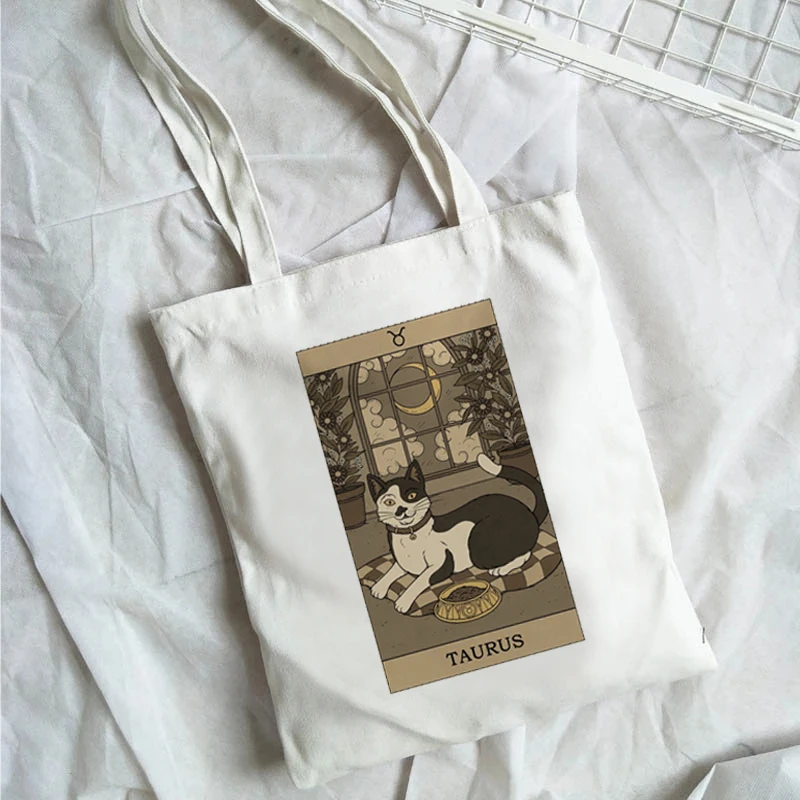 

Kawaii Новогодняя модная сумка с мультяшным принтом Таро Кот Холщовая Сумка Женская сумка для покупок Одна сумка через плечо Защита окружающей среды