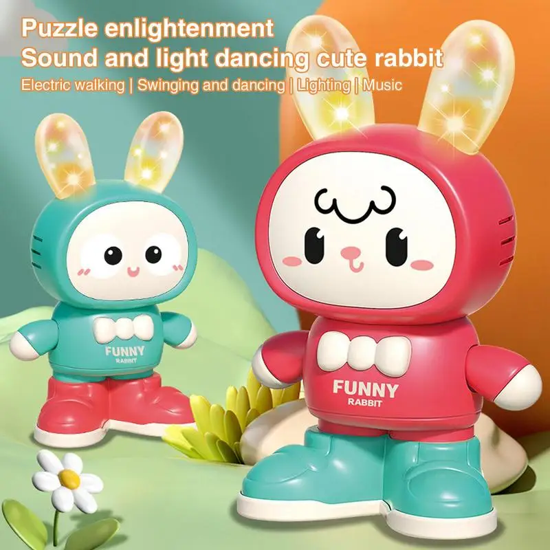 

Rabbit Toys For Kids Dancing Interactive Animated Toy Toddler Toys Shaking Head Swinging With Light Music Educational Toys
