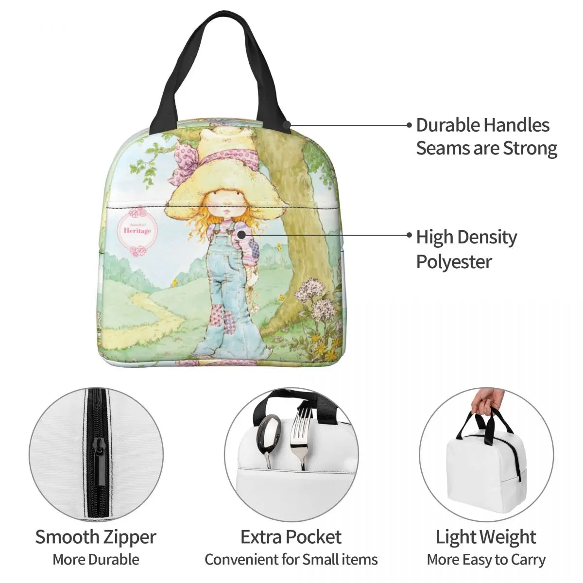 Милый Ланч-бокс с героями мультфильмов Сара Кэй аксессуары изолированная