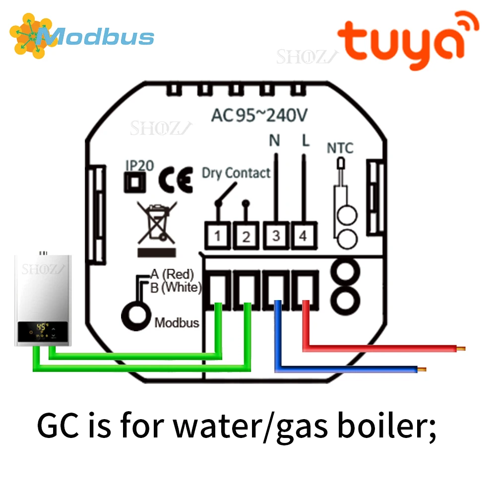 

Умный термостат SHOJZJ для газового котла/подогрева пола/TRV