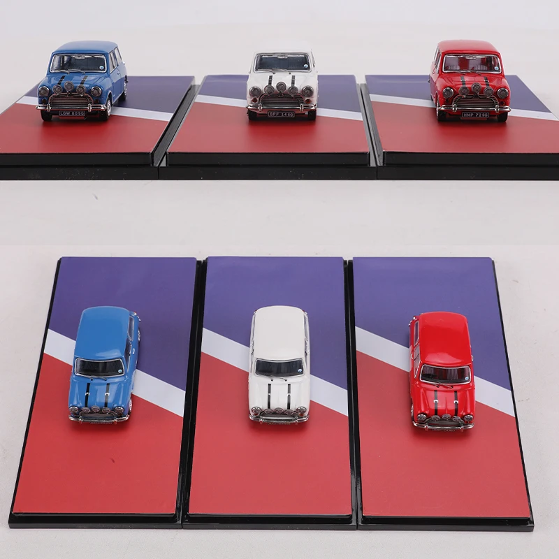 Фото Модель автомобиля GCD 1:64 Austin Mini Cooper S белого/синего/красного цвета из сплава №5