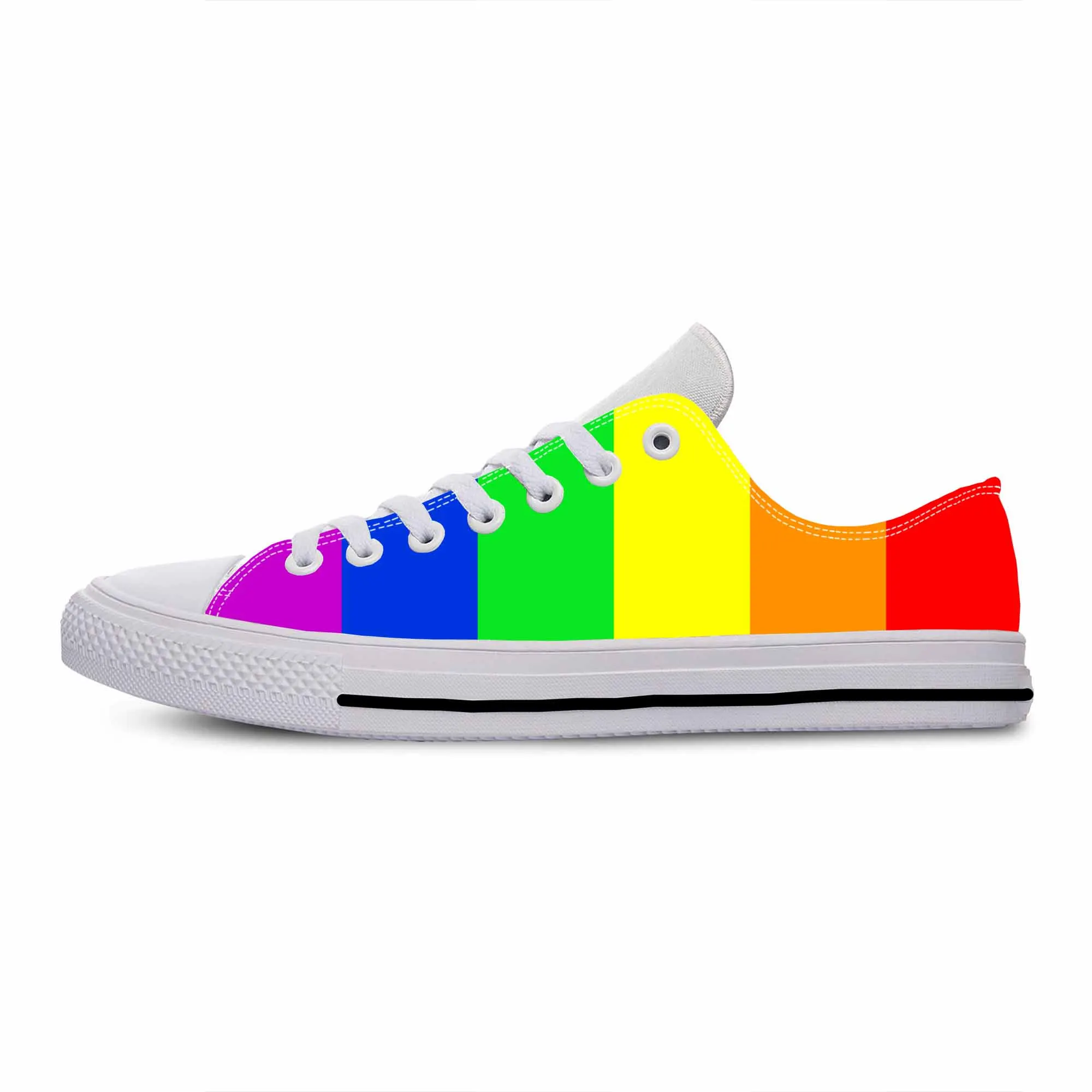 

LGBT LGBTQ Gay Lesbian Rainbow Pride Flag Cartoon Casual Cloth Shoes Low Top Lightweight Breathable 3D Print Men Women Sneakers