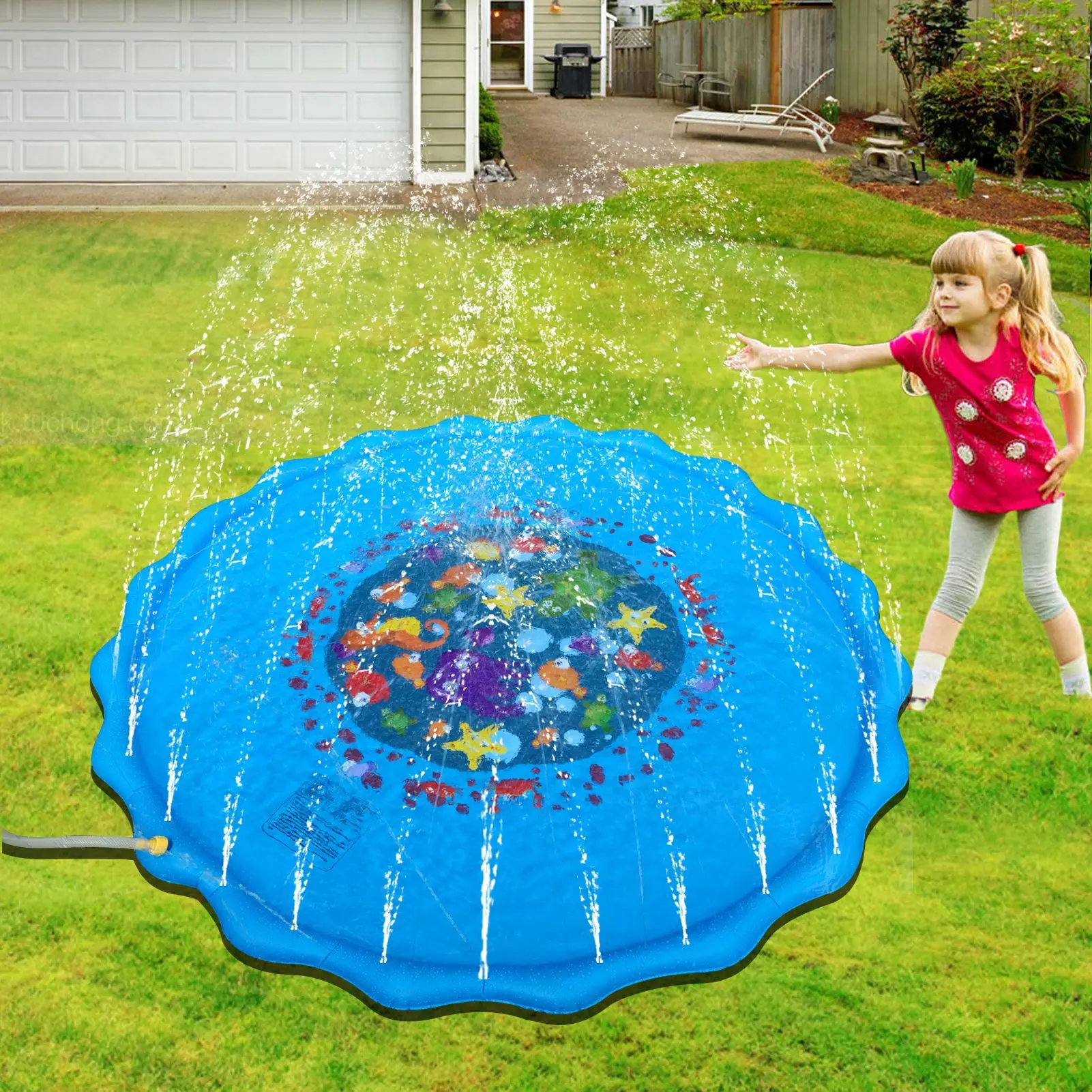 Inflatable water spray pad new children's outdoor lawn game mat summer sprinkler pad
