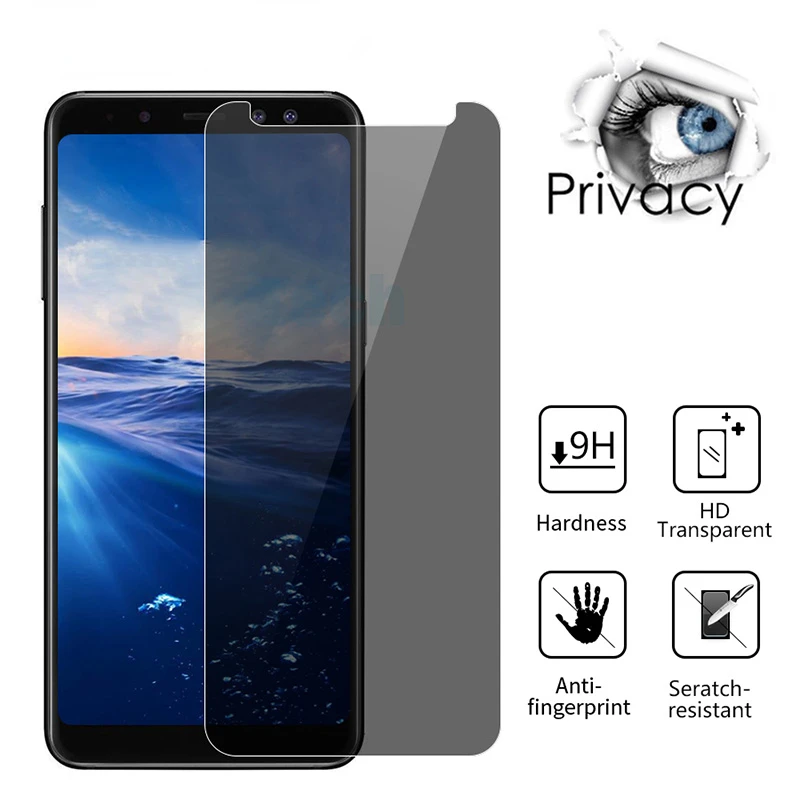 

Glare Screen Protector for Samsung Galaxy A7 2018 A6 A8 A9 Glass Anti-spy Privacy Phone Glass for Samsung S20 FE S10