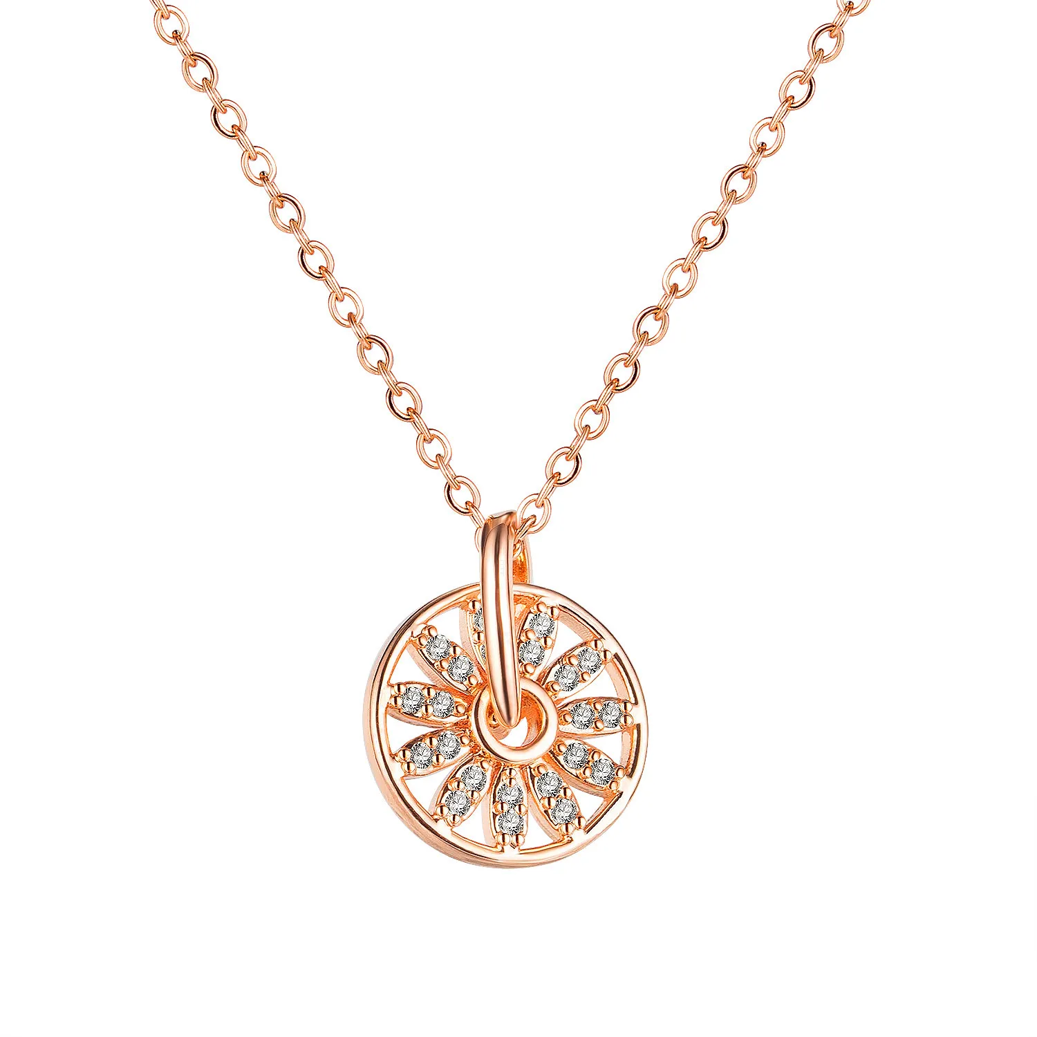 

INS Fashion Diamond Necklace Ferris Wheel Clavicle Chain Pendant Gb019