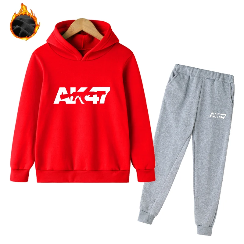 

Hoodie AK 47Children Set Children Print Set 4-14 Years Old Clothes Set Girl suit Boy suit Children Sweater Set Children Clothing