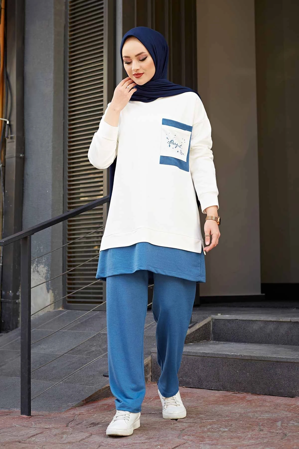Women's Sports Suit Dual Kombin Bottom Top Muslim dress hijab Muslim üstleri women suit 2021 abayas Set