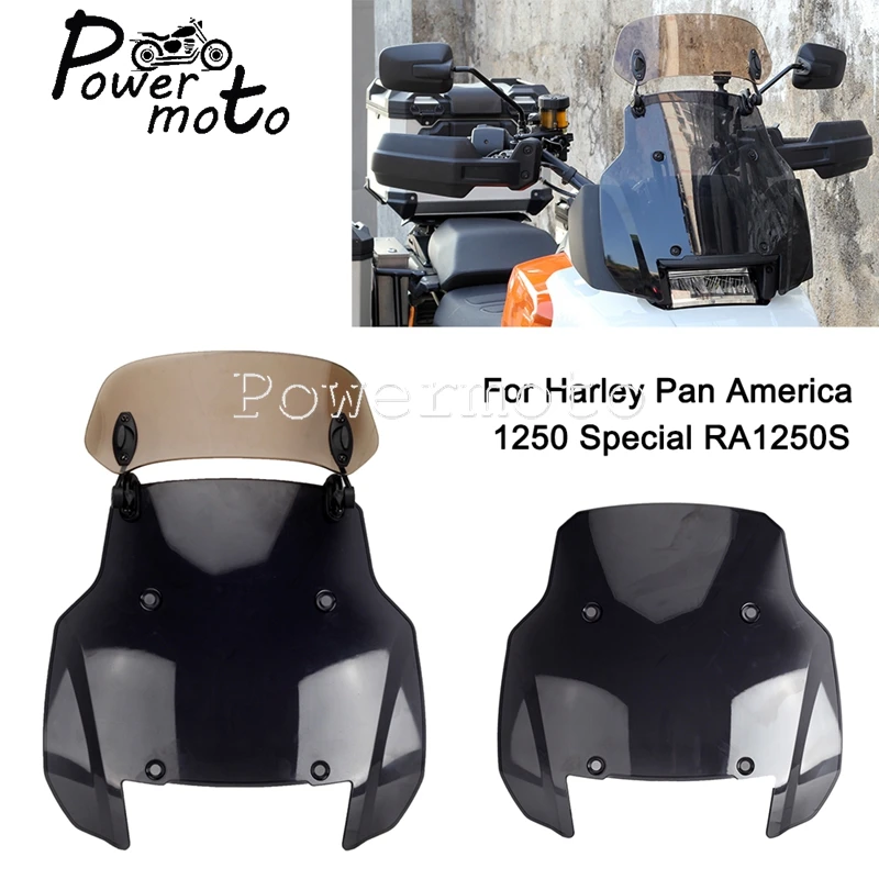 

Motorcycle 11in Adjustable Windshield W/ Extension Wind Deflector For Harley Pan America 1250 Special RA1250S RA1250 2021-2022