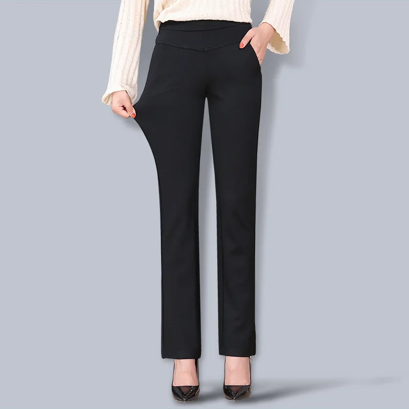 

2022 Summer Suit Pants For Women Korean Fashion Clothing Straight Leg Trousers Black White Ladies Office Wear Bottoms S-XXXXL