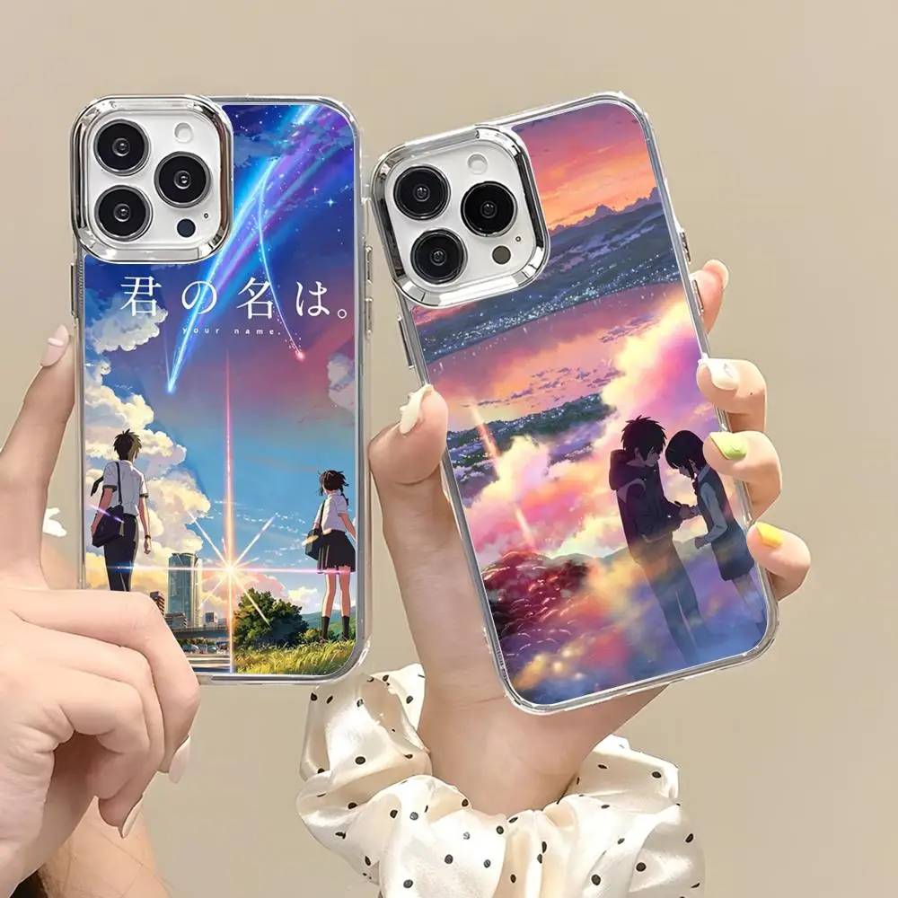 Фото Чехол для телефона Kimi No Na Wa для iPhone 17 Air 16 15 14 13 12 11 Pro Pro Max Plus, прозрачный, мягкий №1