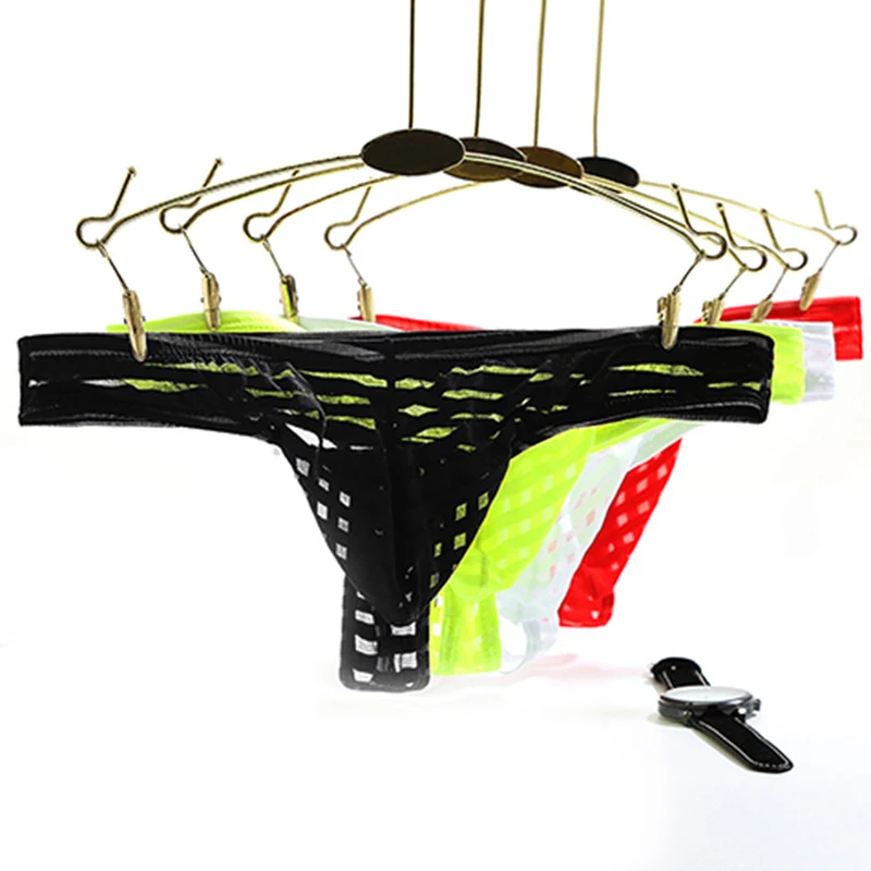 

2022 Hot Men's Low-Rise T-Panties Sexy See-Through Thong Gays Underwear Ultra-Thin Breathable Solid Panties Briefs