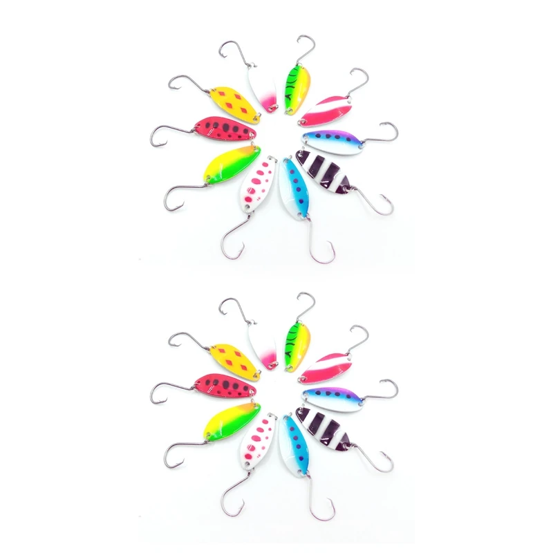 

12 шт. рыболовная ложка-Спиннер Koeder, металлический крючок, жесткое Художественное покрытие, красочное 6 г