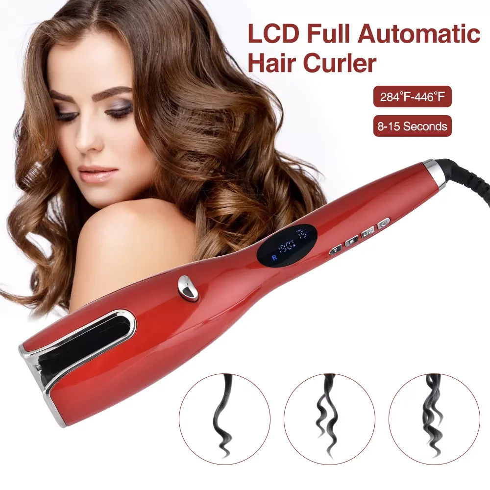 

LCD Full Automatic Hair Curler Rotating Curling Iron Professional Ceramic Heater Wand Curl Hair Curly Machine For All Hair Types