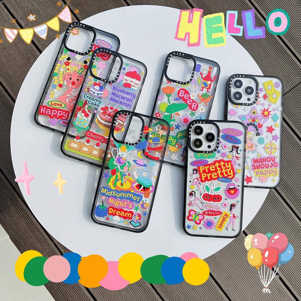 

CASETIFY Fashion Pretty Girl Phone Case for Iphone 11 12 13 14 Pro Max X Xs Xr 7 8 Plus SE 2020 Y2k Girl Cartoon