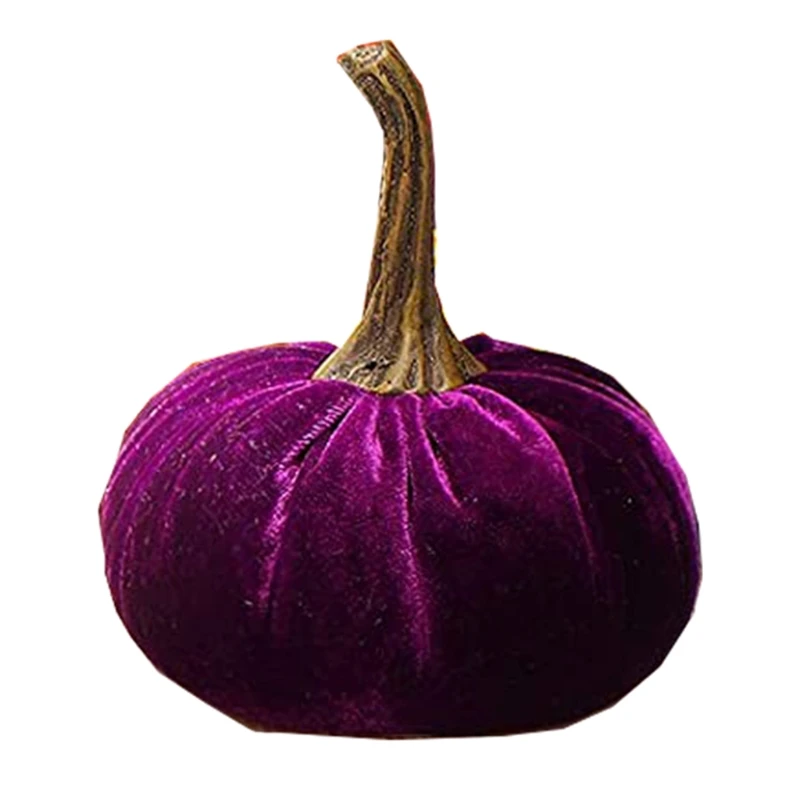

F3KA Handmade Velvet Pumpkins Decor Super Soft Stuffed Pumpkin Realistic Pumpkins