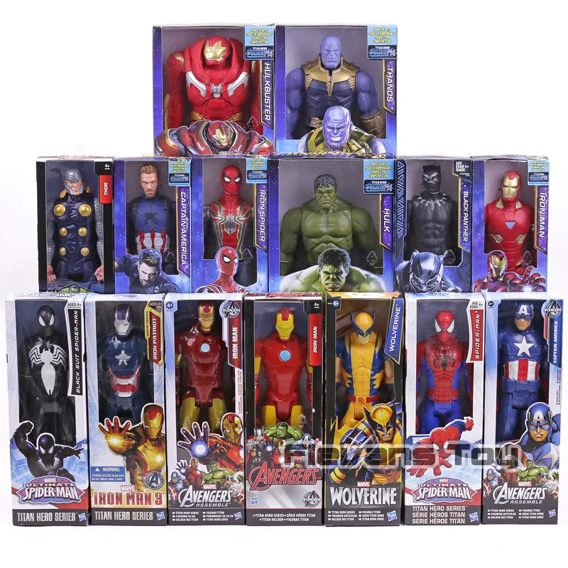 

Marvel Thanos Black Panther Captain America Thor Iron Man Spiderman Hulkbuster Hulk Super Hero Comic Action Figure Model Toy