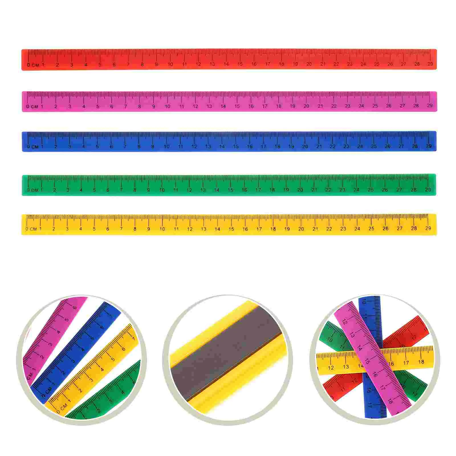 

5 Pcs Plastic Straight Rulers Plastic Working Rulers Convenient Student Household Magnet Painting Accessory Multi-function
