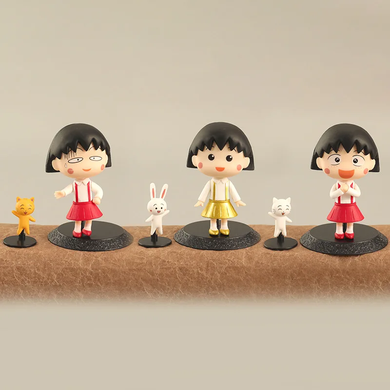 

8cm 3pcs/Lot Japan Anime Chibi Maruko Chan PVC Action Figure Toys Collection Model Doll Gifts