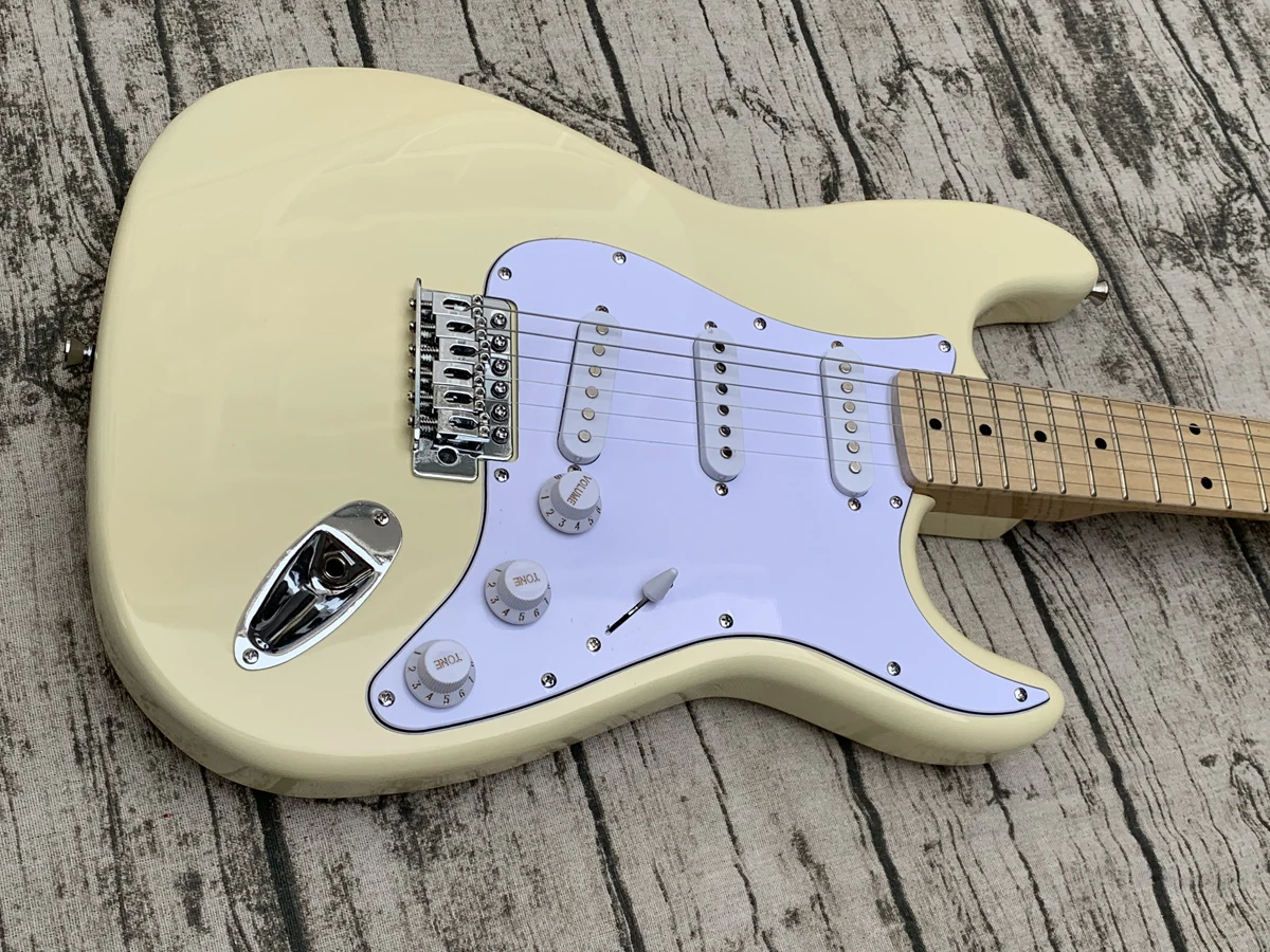 Оригинальная электрическая гитара 70 Jimi Hendrix Cream White ST специальная Выгравированная