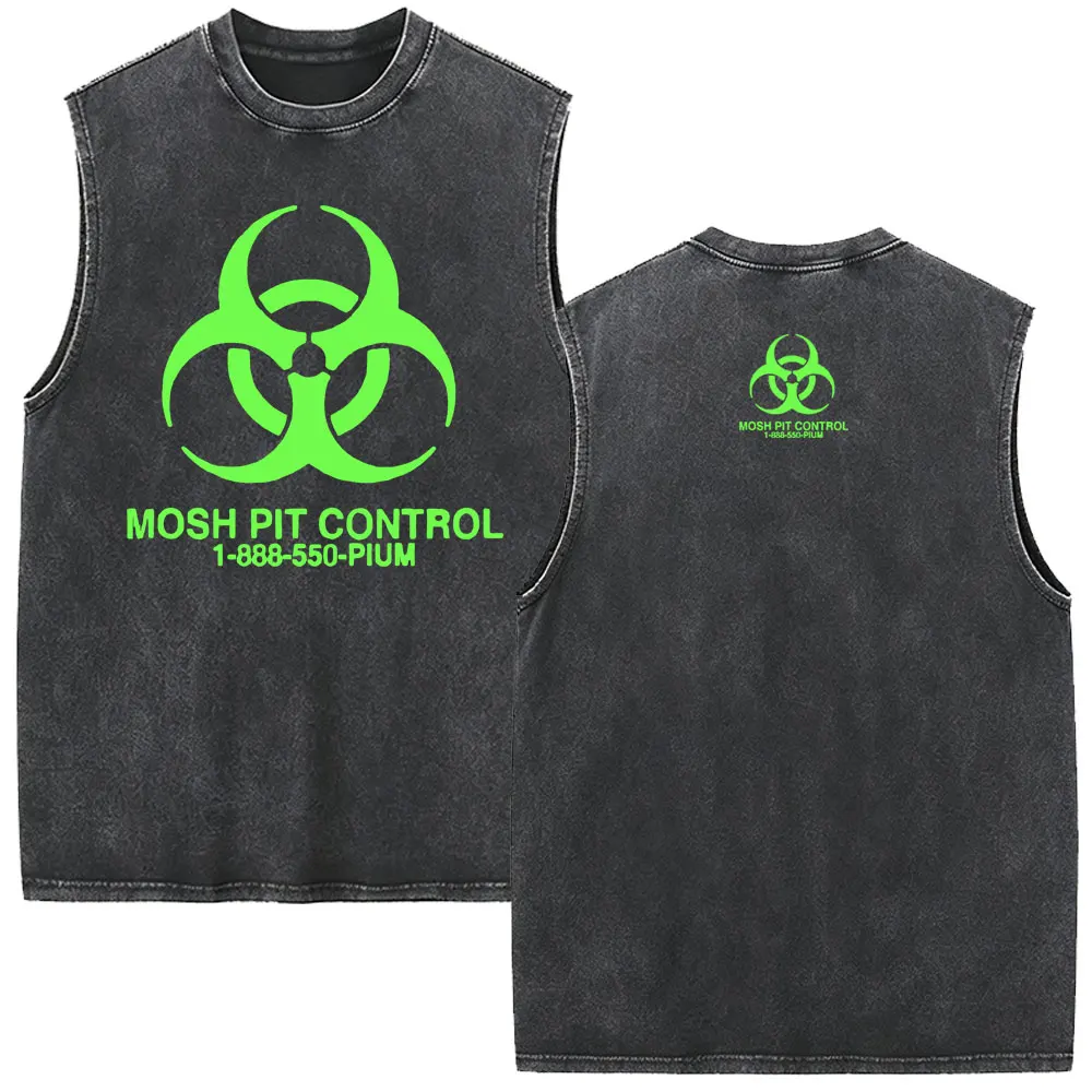 Фото Футболка Homixide Gang Mosh Pit Control в винтажном стиле, безрукавка Playboi Carti Opium Merch, футболка HXG, мужская безрукавка, футболка без рукавов. №1